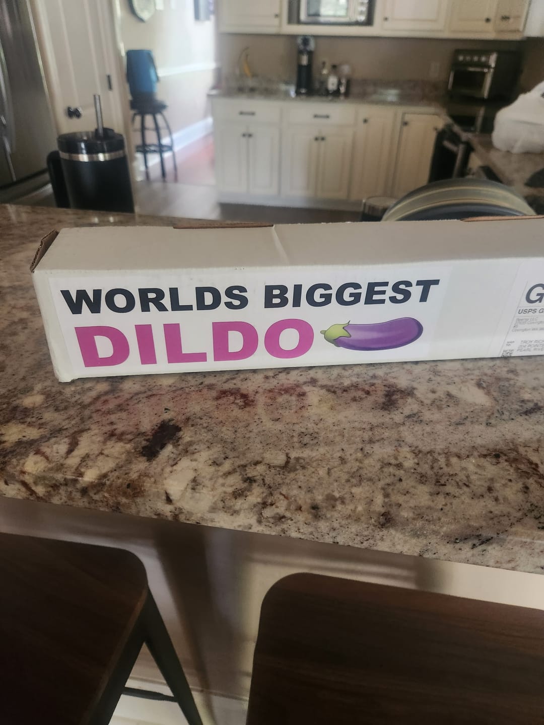 Customer photo review of World's Biggest Dildo Prank Package: Includes a FREE Mystery Beersy Can Cooler