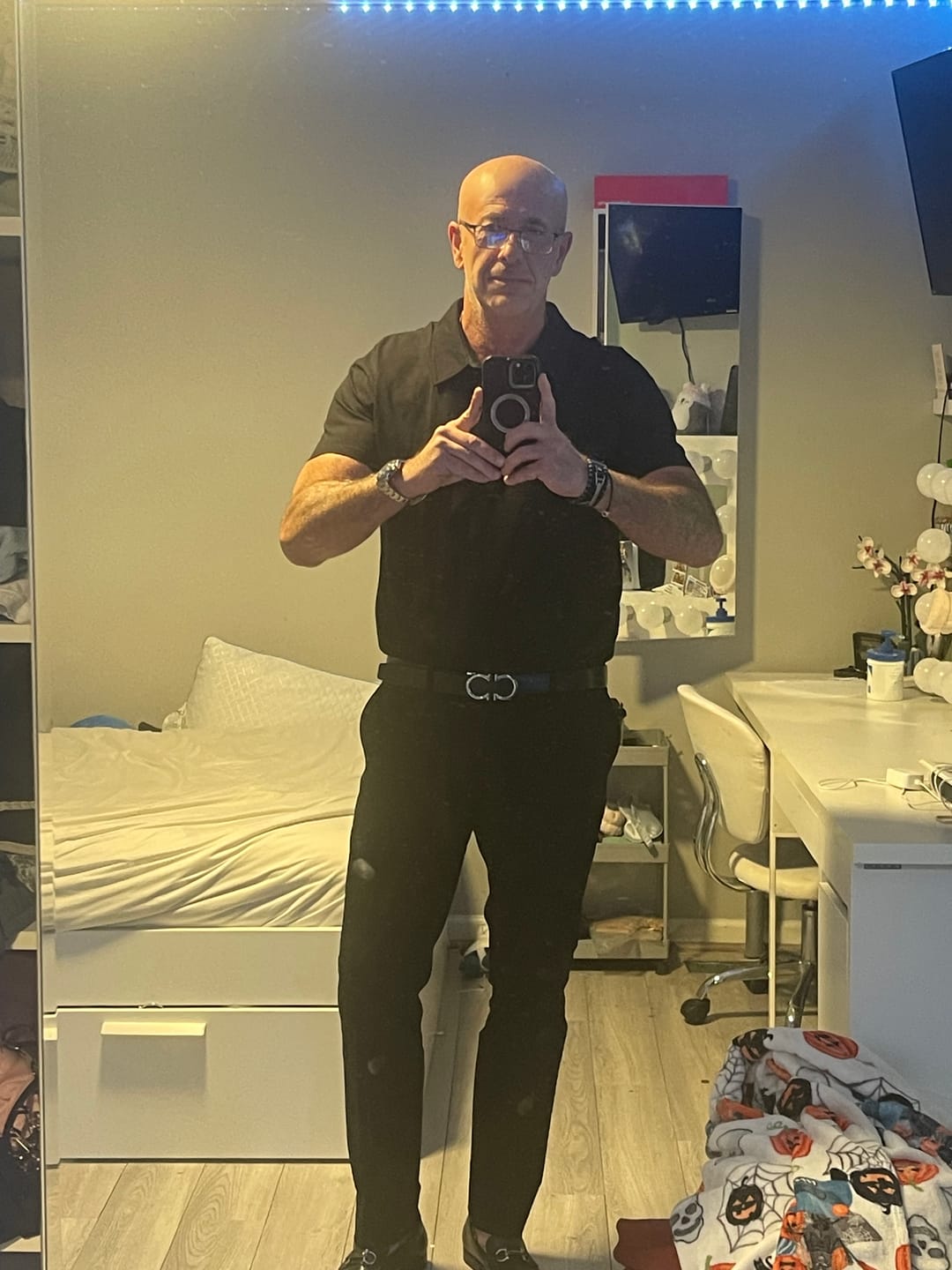 Customer photo review of 021 ESSENTIAL DROP-CUT POLO - BLACK