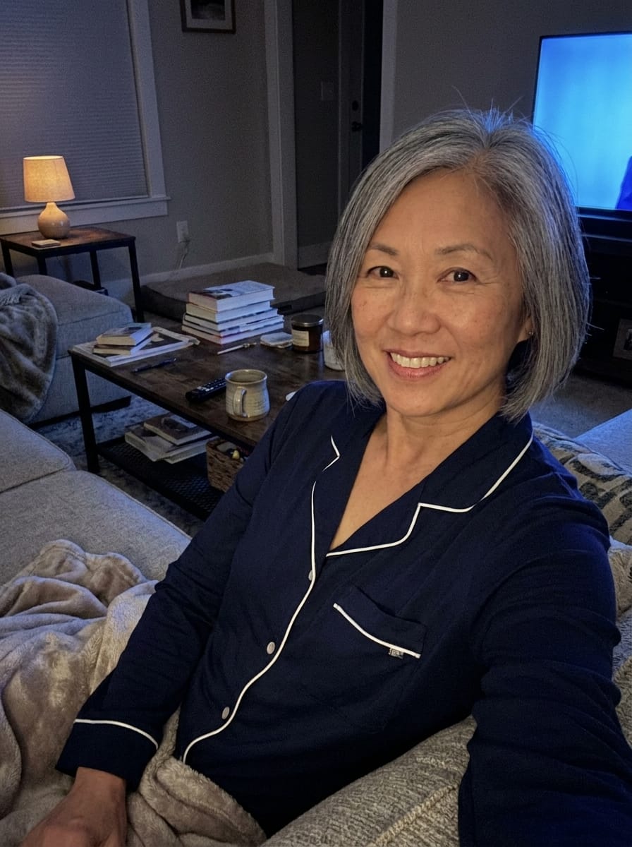 Customer photo review of Long-Sleeve Cooling Bamboo Pajama Set