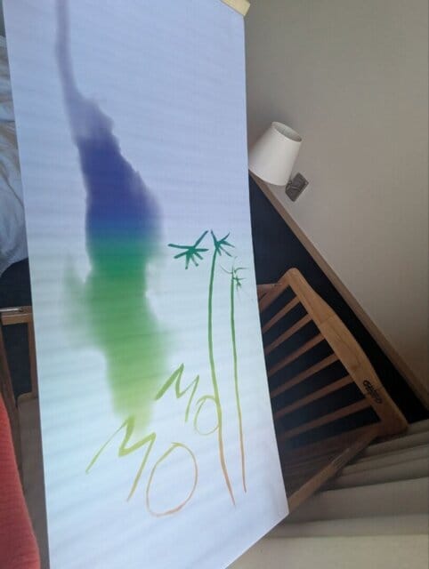 Customer photo review of Magic Drew Colorful Reusable Water Writing Cloth [FREE Water Cup + Brush]