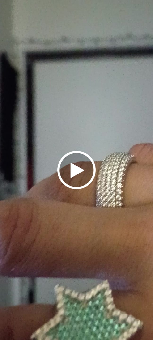 Customer video review of Moissanite 5 Row Paved Ring - Silver - D Color - VVS1