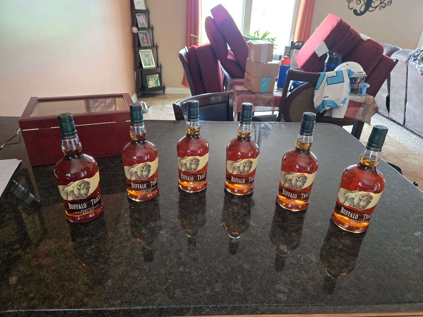 Customer photo review of Buffalo Trace Bourbon Whiskey 6 Pack