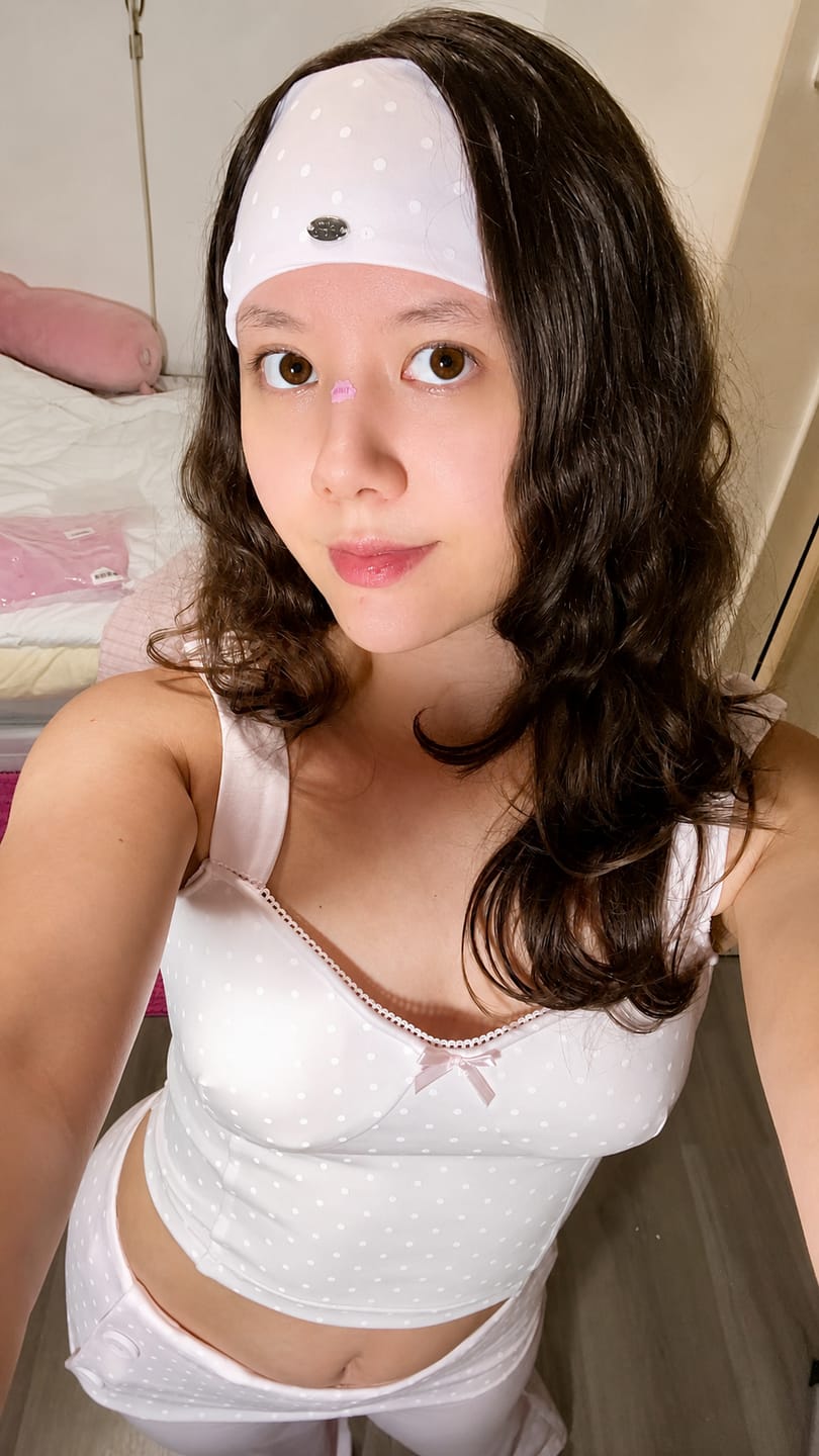Customer photo review of Whimsy Doll Cotton Polka Active Top(White Polka)