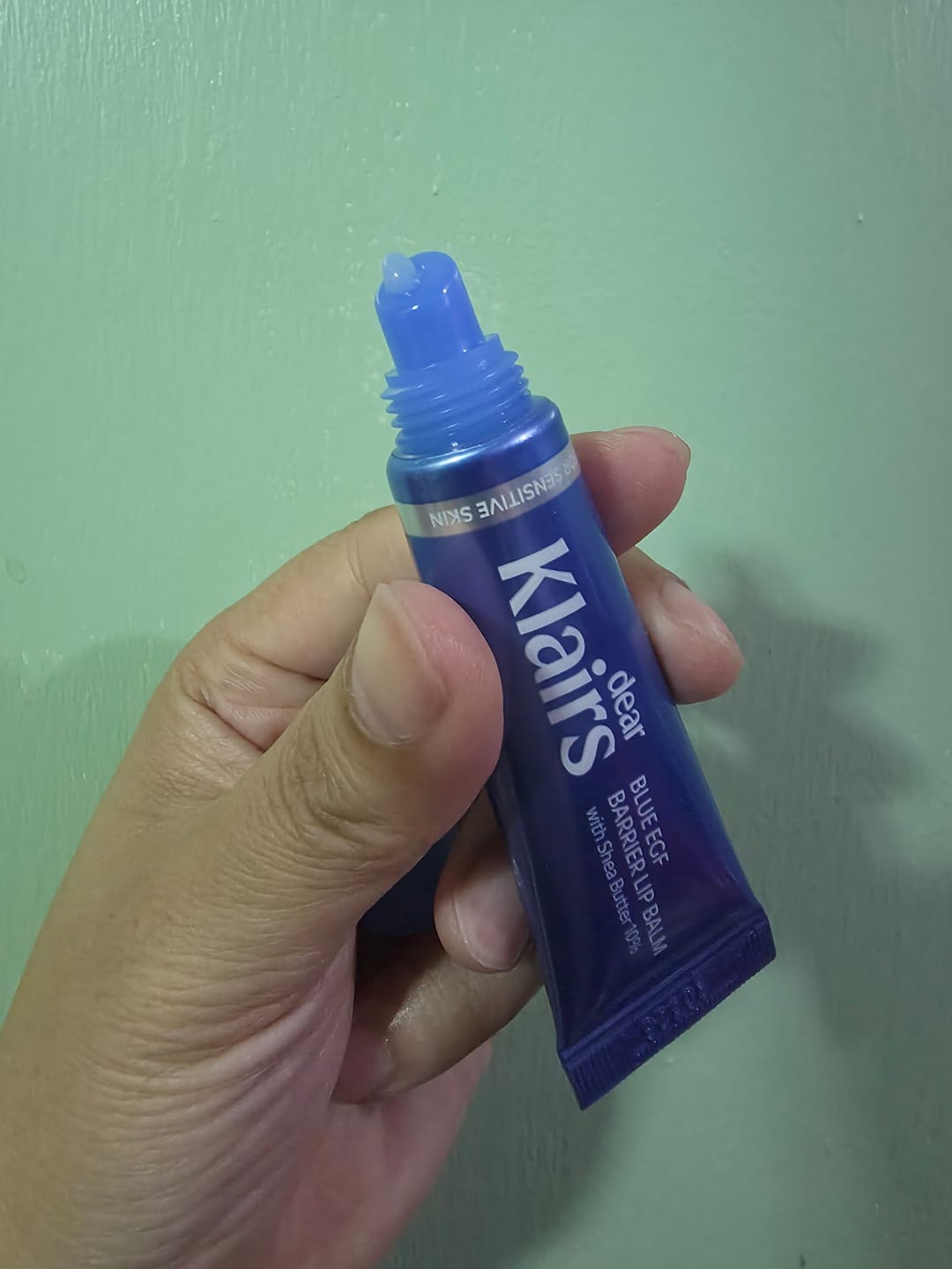 Customer photo review of Blue EGF Barrier Lip Balm
