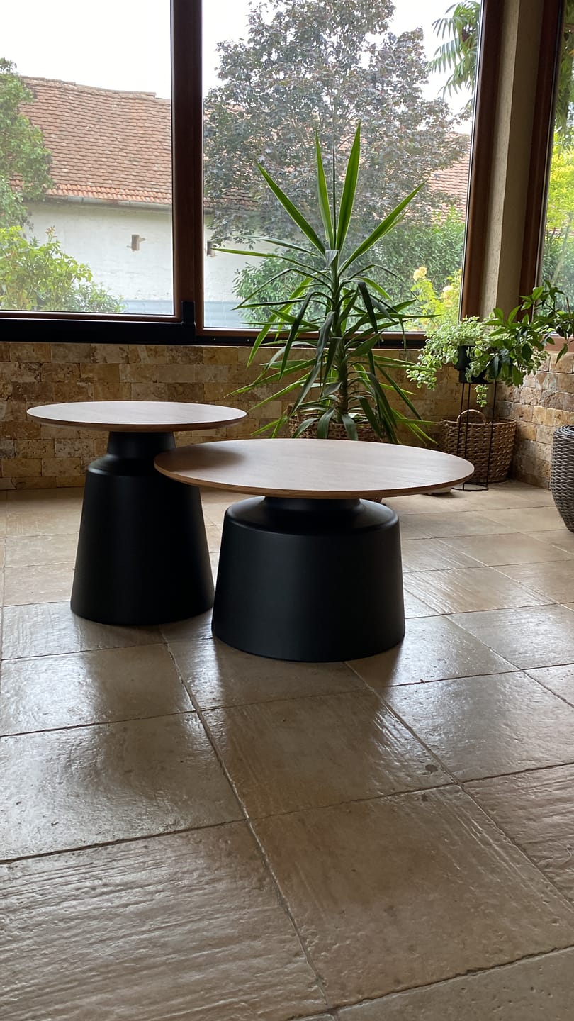 Customer photo review of Set 2 masute cafea MALOMI, stejar/negru