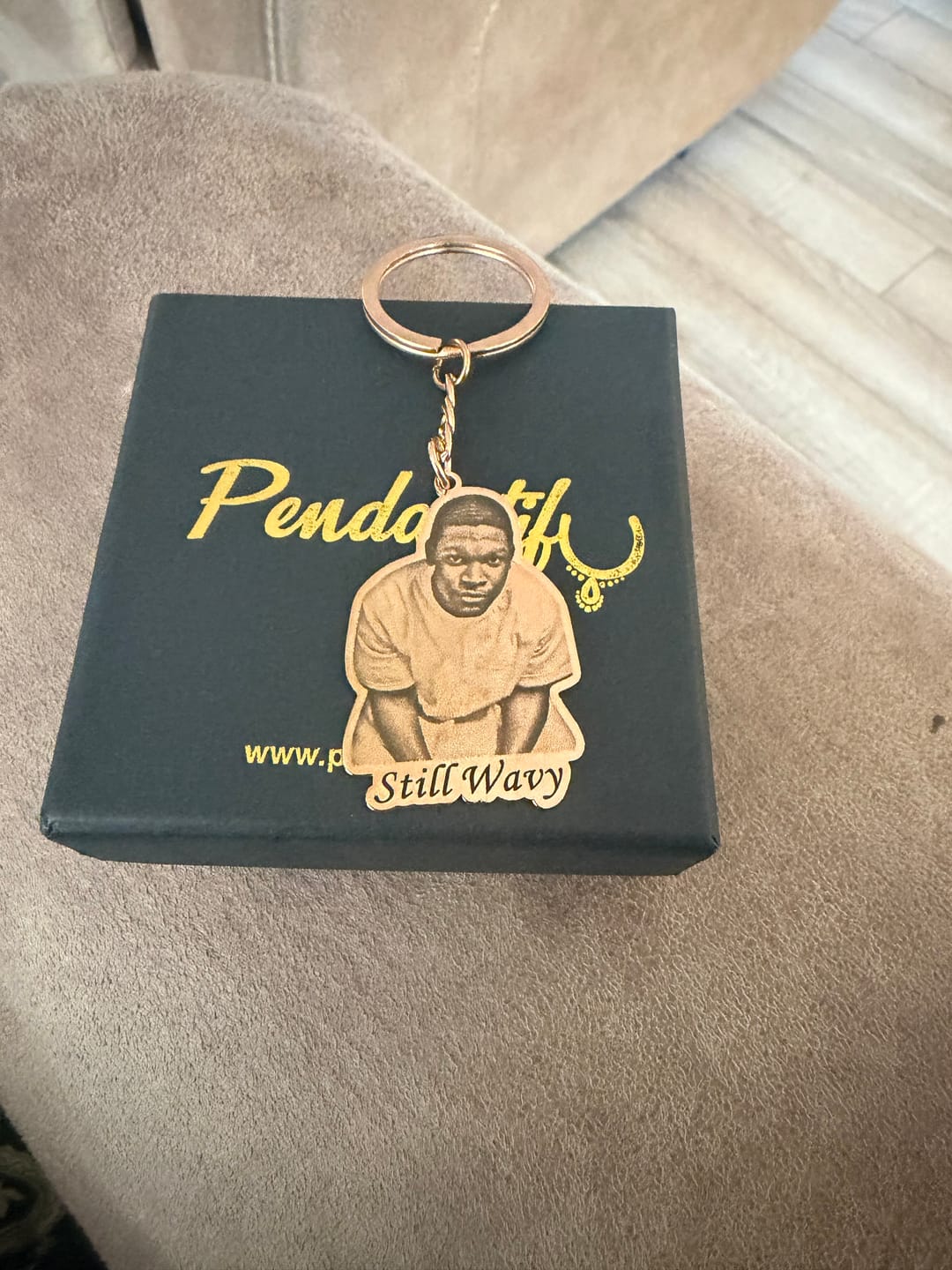 Customer photo review of Custom Photo Engraved Keychain