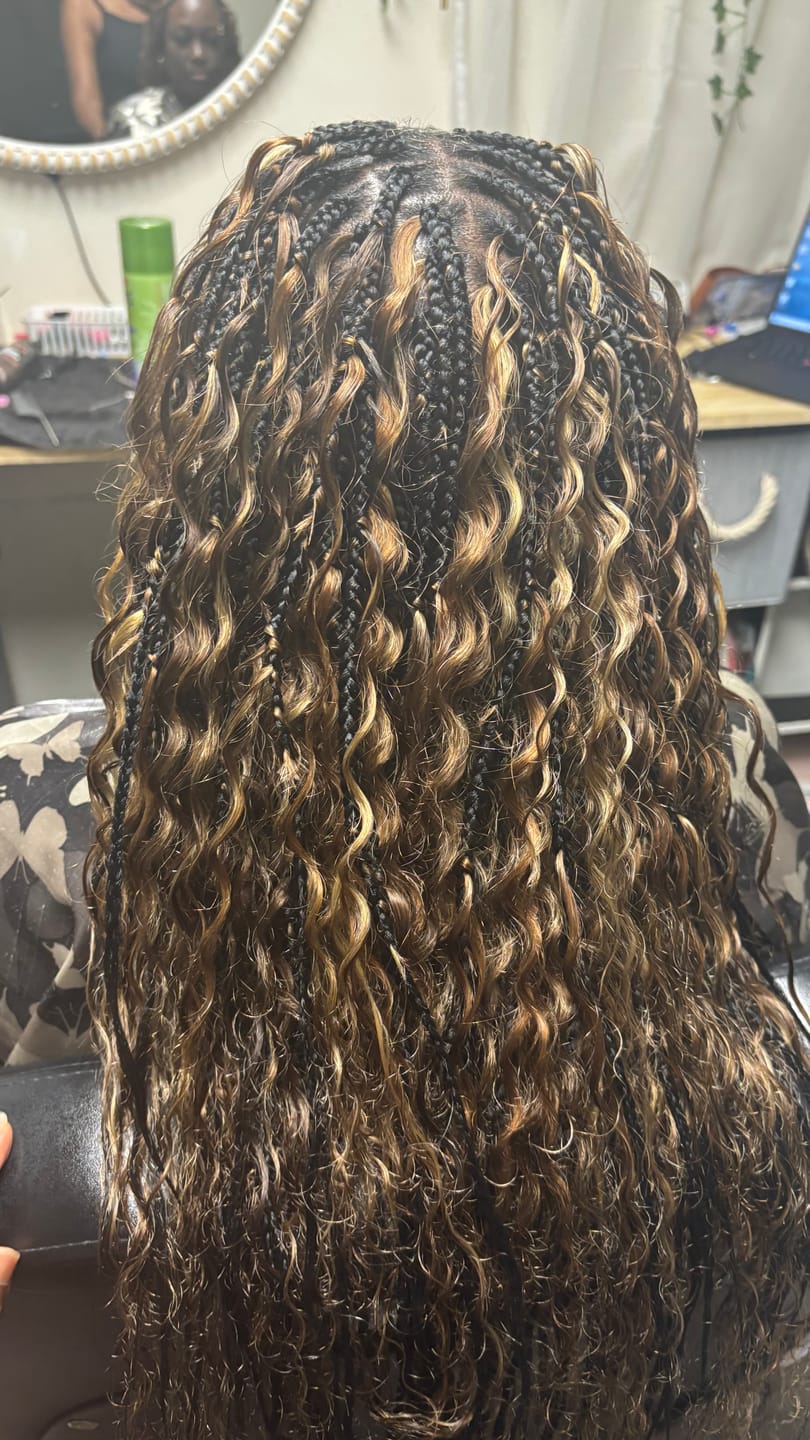 Customer photo review of #4/#27/#30 Mix Color Blend Deep Wave Bulk Human Braiding Hair