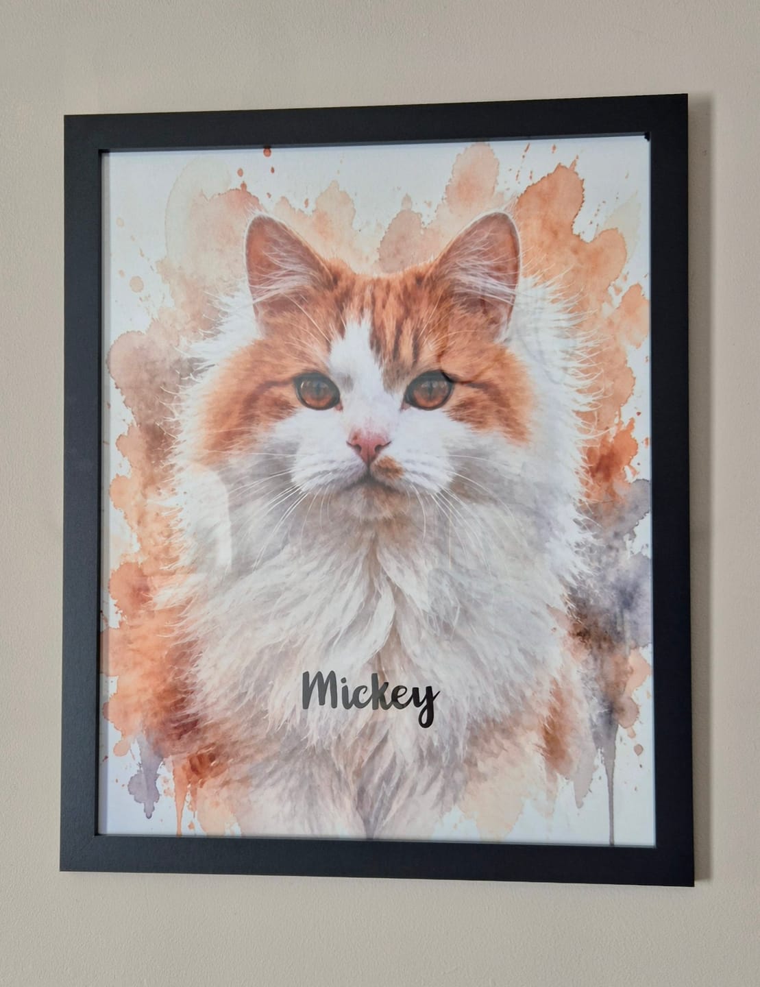 Customer photo review of Watercolour Realistic Portrait - Personalised Poster