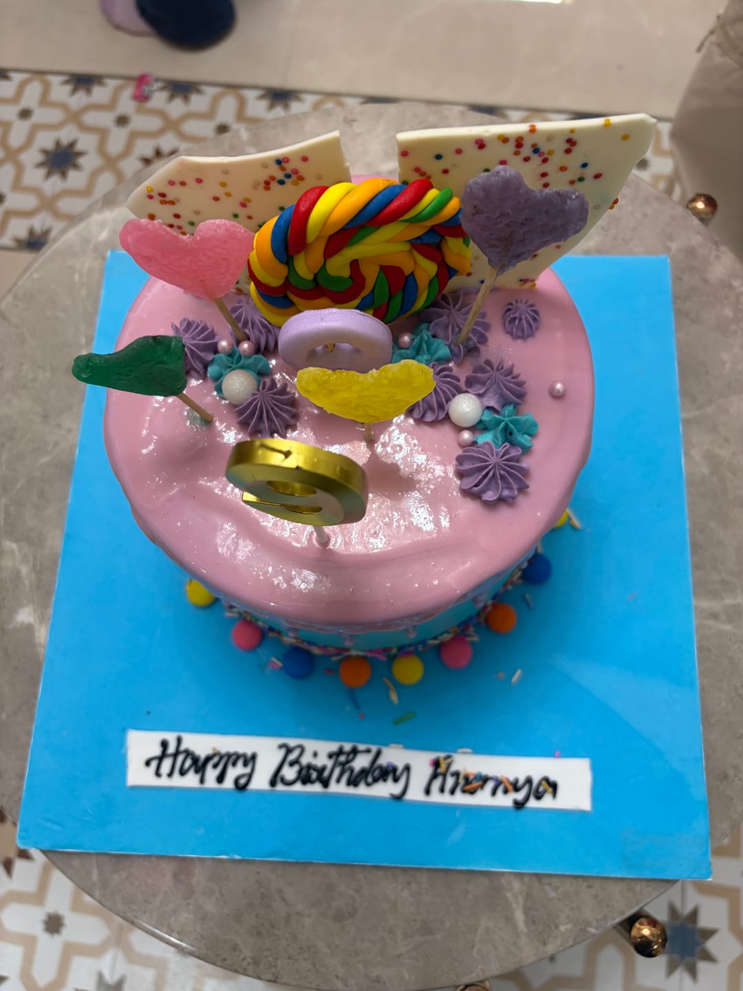 Customer photo review of Candy Drip Birthday Cake