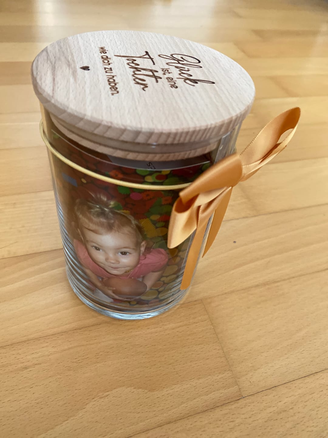 Customer photo review of Geschenkglas "Glück ist, eine Tochter wie dich zu haben"