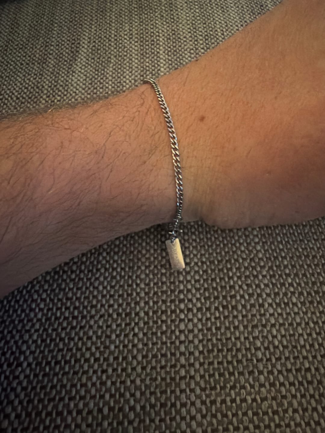 Customer photo review of Cuban Bracelet (White Gold) 2mm