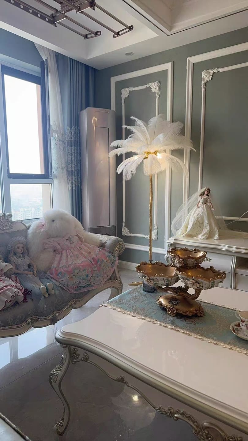 Customer photo review of Decorative Luxury Feather Floor Lamp