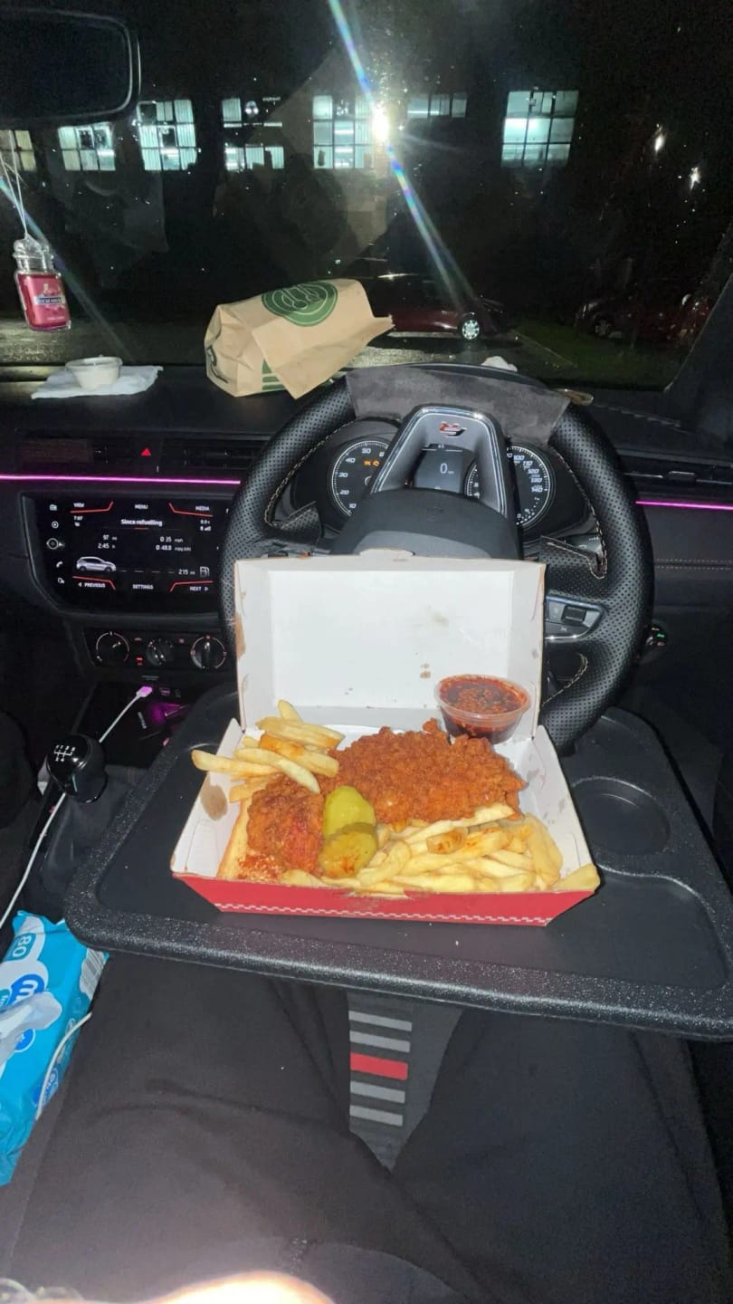 Customer photo review of Portable Car Laptop Computer Desk Mount Stand Eat Work Car Steering Wheel Dining Table BracketDrink Food Coffee Tray Board