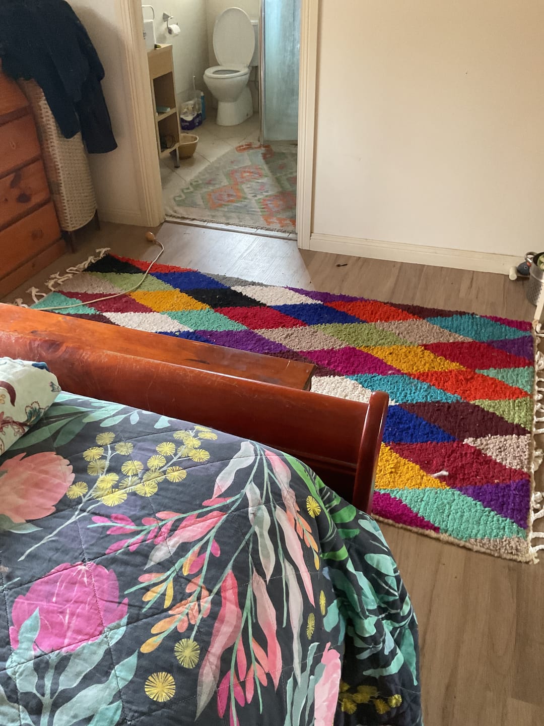 Customer photo review of Colorful Diamond Moroccan Runner Rug – Handwoven Wool