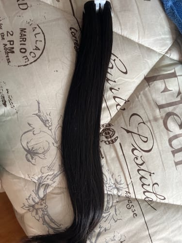 Customer photo review of Vietnamese Super Double Drawn Bone Straight Natural Black Bundles