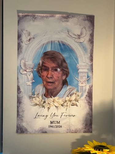 Customer photo review of Memorial Personalized Canvas Poster - Custom Photo Sympathy Gifts, Loss Of Loved One, Loving You Forever