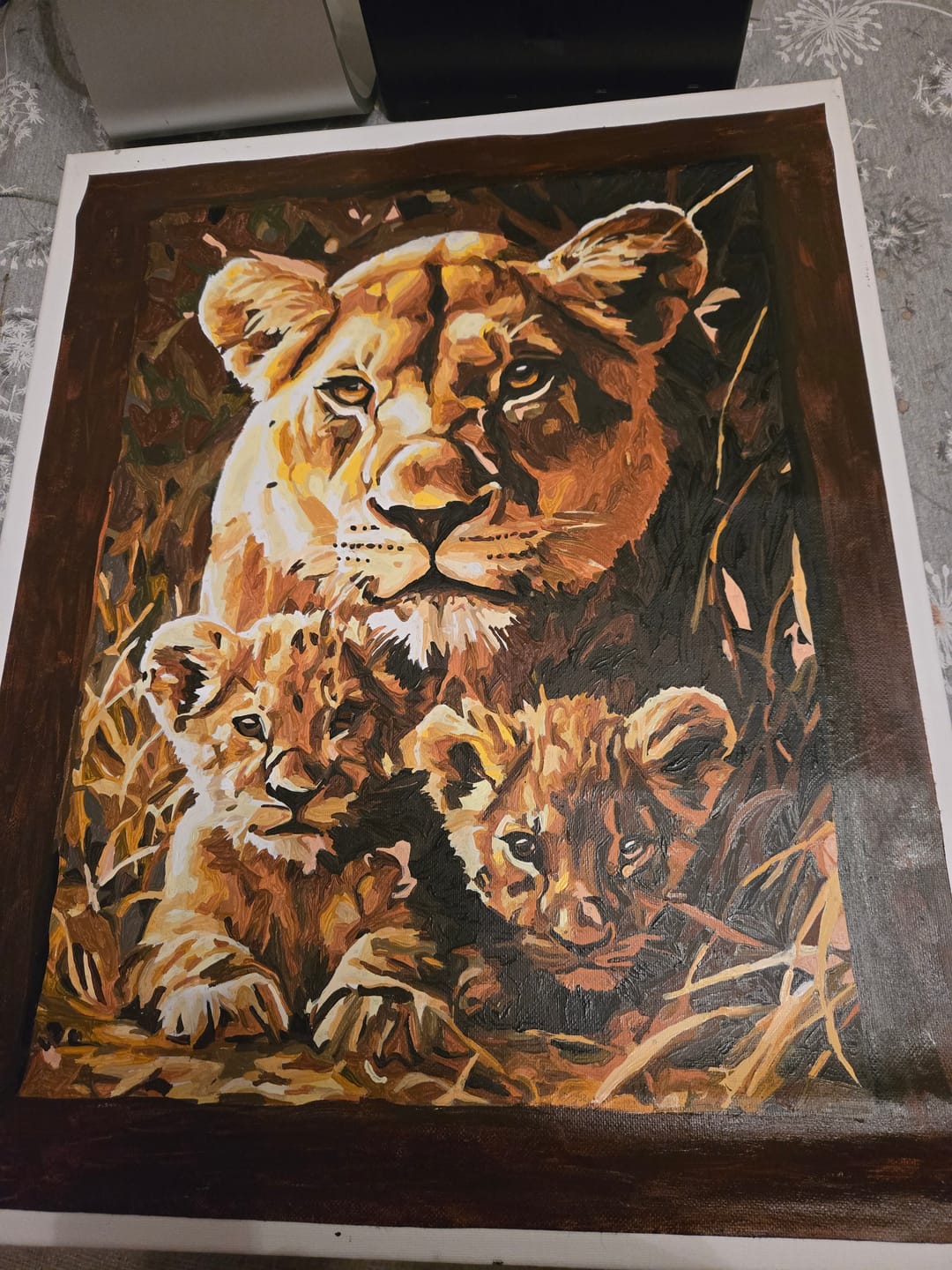 Customer photo review of Lion Family Portrait (Paint by Numbers)