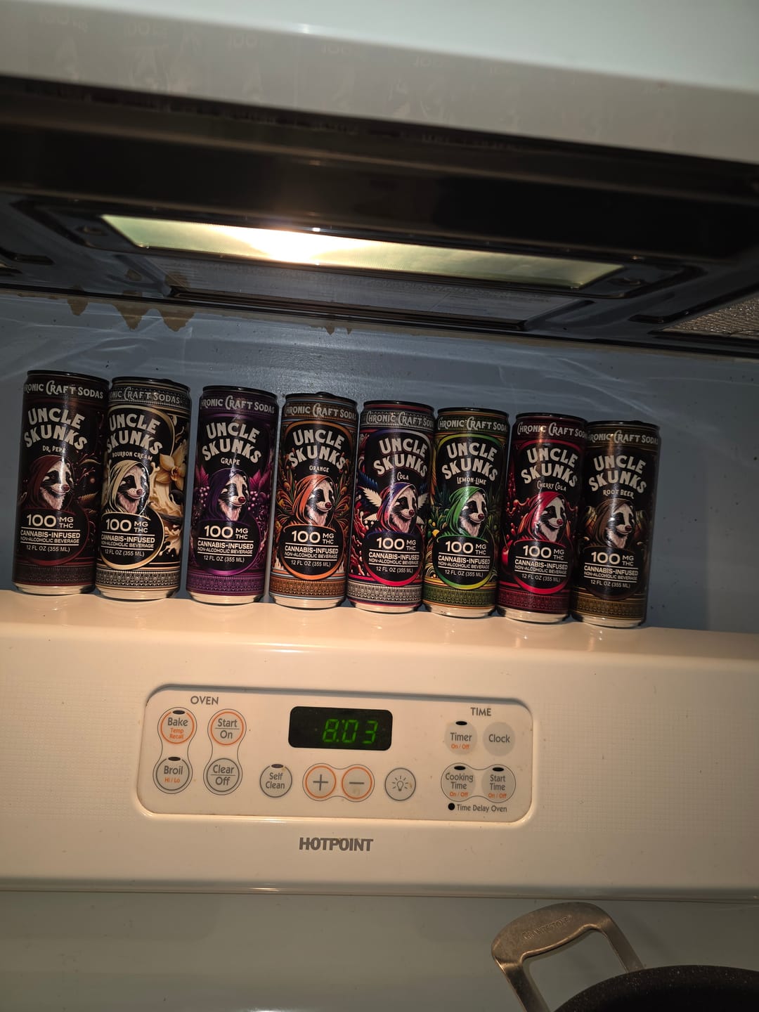 Customer photo review of 8-Flavor Variety Pack | 100 mg | 12oz Chronic Craft Sodas