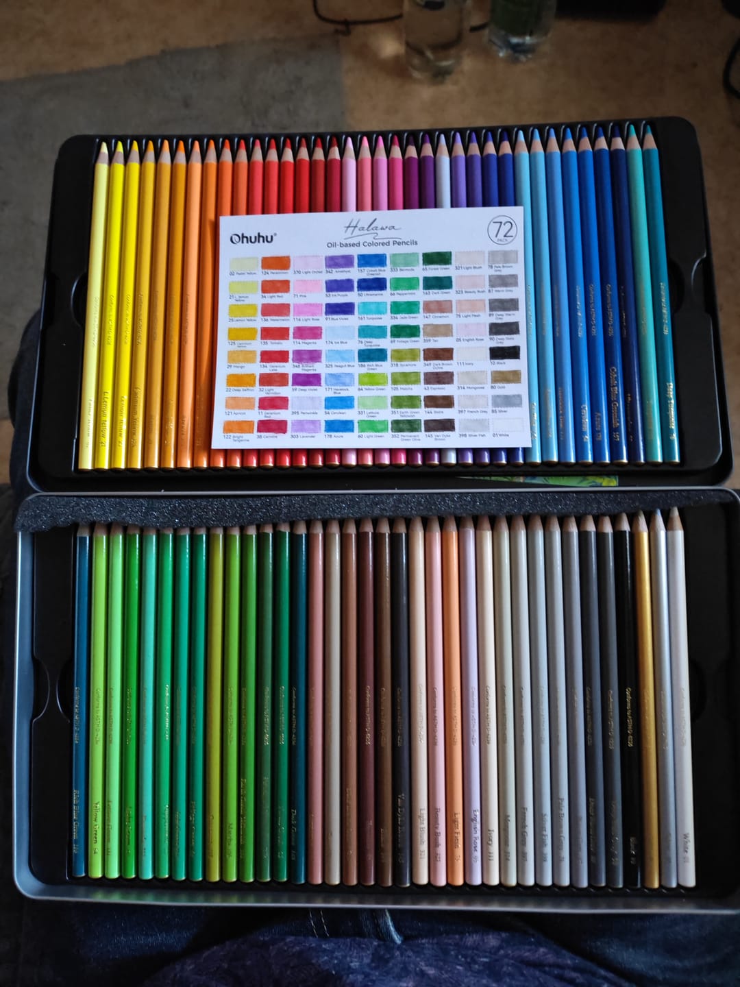 Customer photo review of Ohuhu Halawa Series 72 Colors Oil-based Colored Pencils