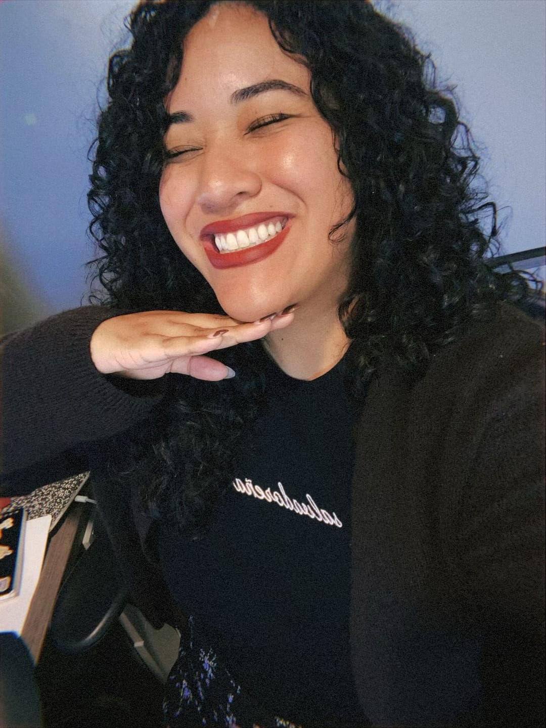 Customer photo review of 'Salvadoreña' Black Rib Baby Tee