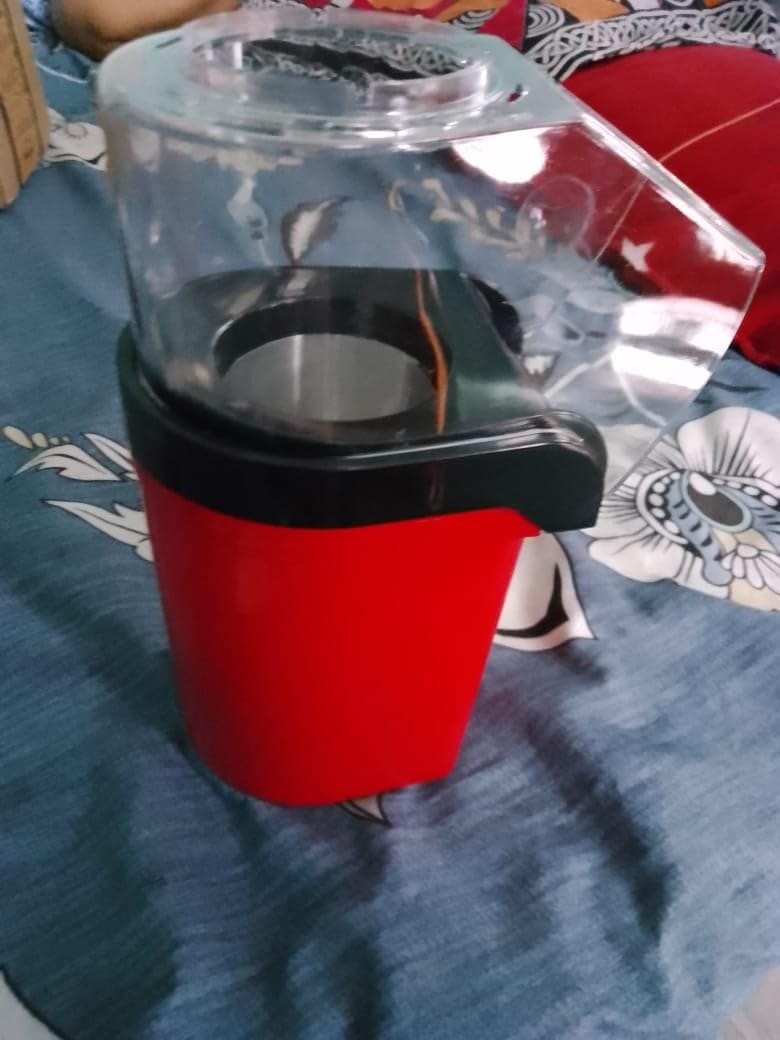 Customer photo review of Oil-Free Popcorn Maker Machine
