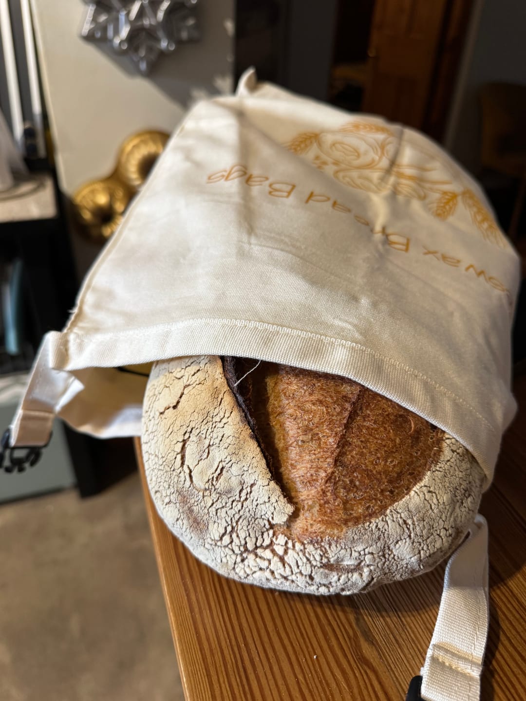 Customer photo review of Premium Beeswax Bread Bags Made from 100% Cotton