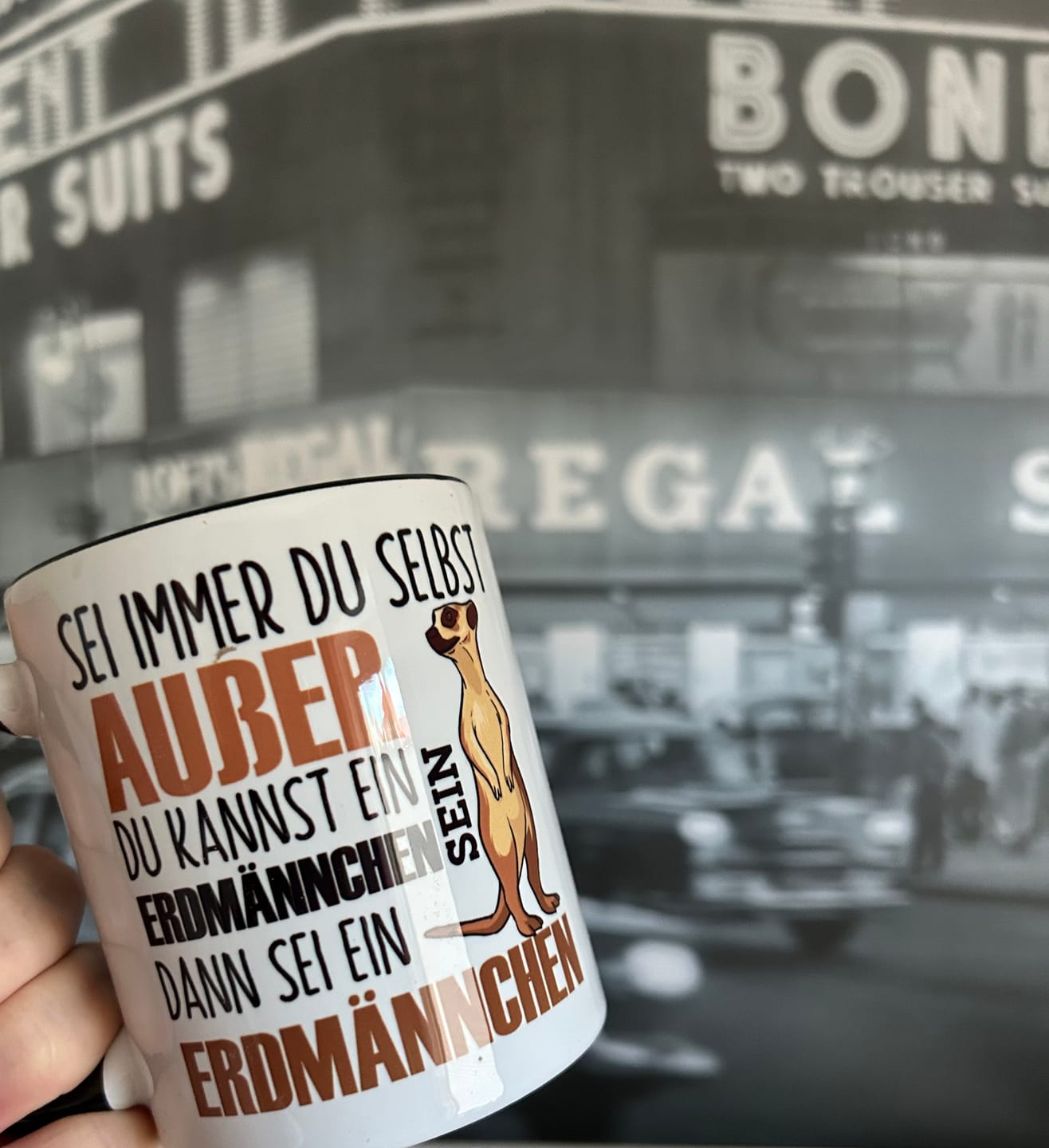 Customer photo review of Lustige Erdmännchen Tasse Geschenk für Erdmännchenliebhaber Sei Immer Du Selbst Erdmännchen