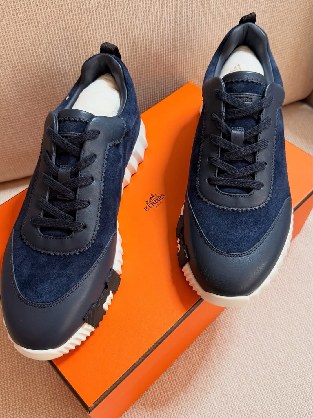 Customer photo review of Hermes 2026 Bouncing Sneaker Suede Leather