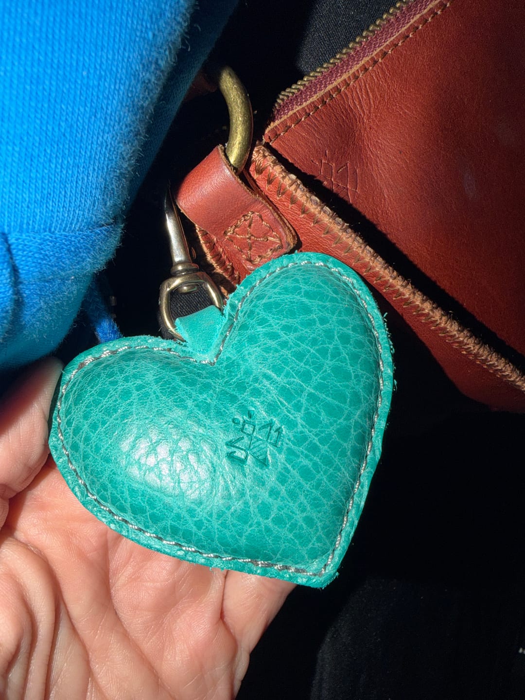Customer photo review of Turquesa Puffy Heart Charm