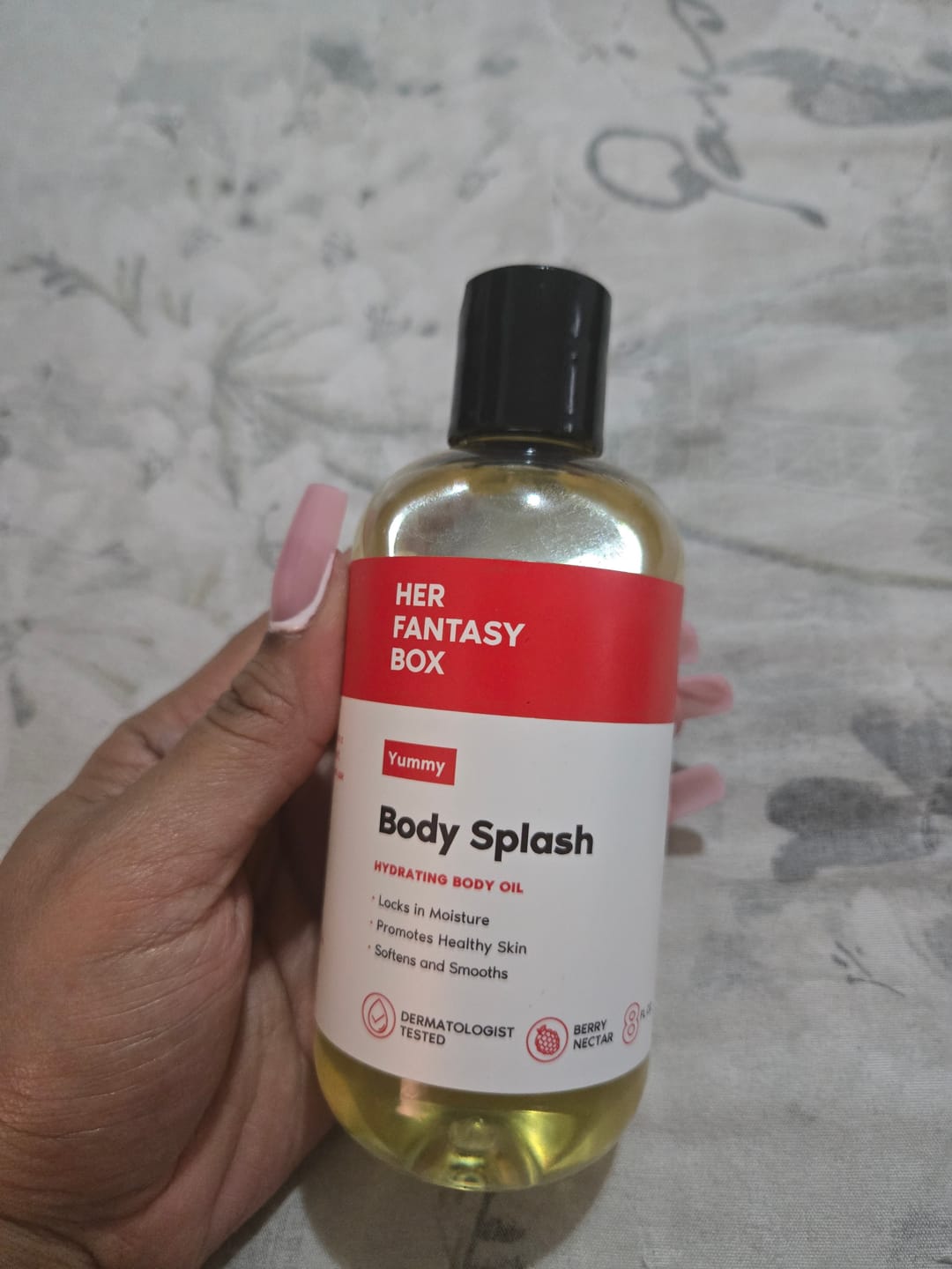 Customer photo review of Body Splash - Skin Smoothing Body Oil  (Yummy)