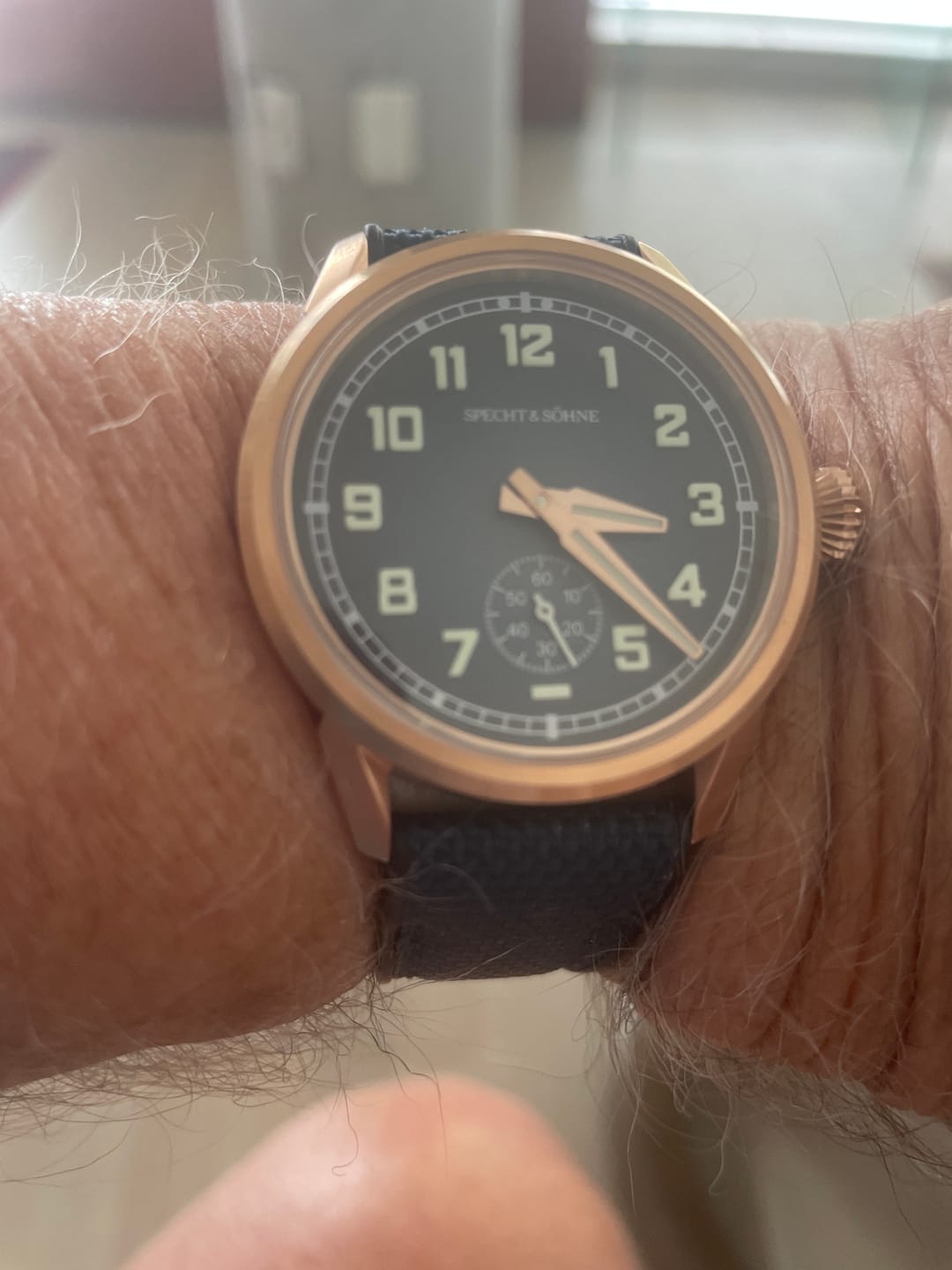 Customer photo review of Specht & Söhne SP2647A6 Automatic Aero-Pilot Rose Gold Blue Edition