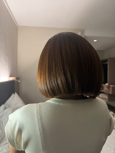 Customer photo review of Vietnamese Super Double Drawn Bone Straight Ombre Chocolate Brown Bundles