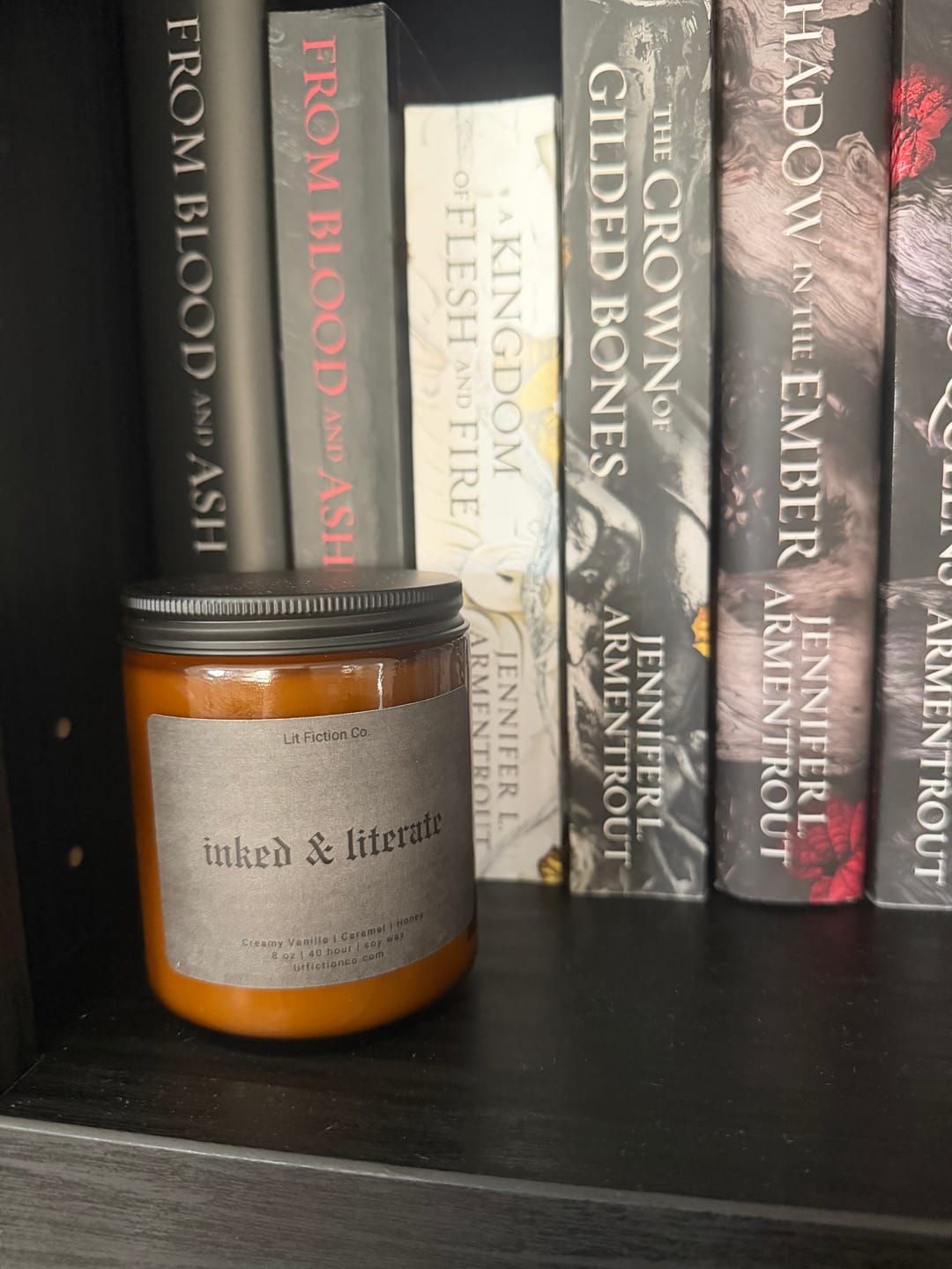 Customer photo review of Inked & Literate | Book Themed Candle