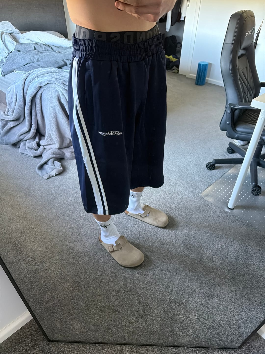 Customer photo review of Baller Track Shorts - Navy