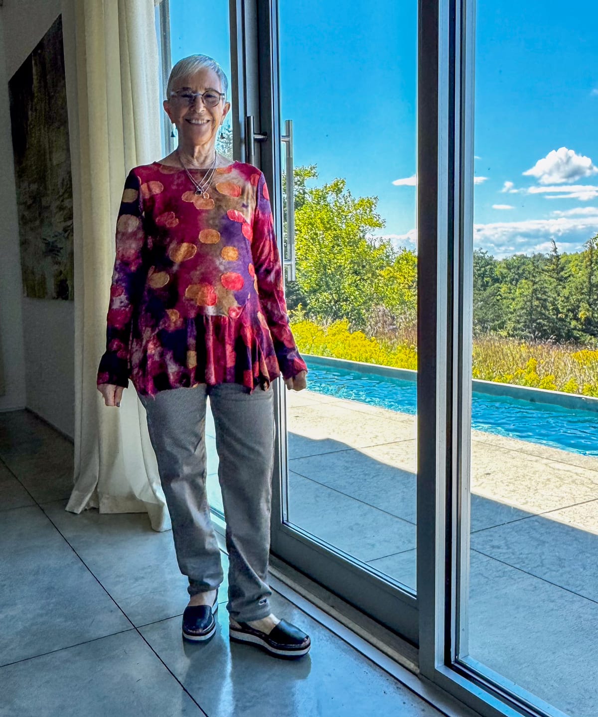 Customer photo review of Addison Flouncy Tee, Berry Mix