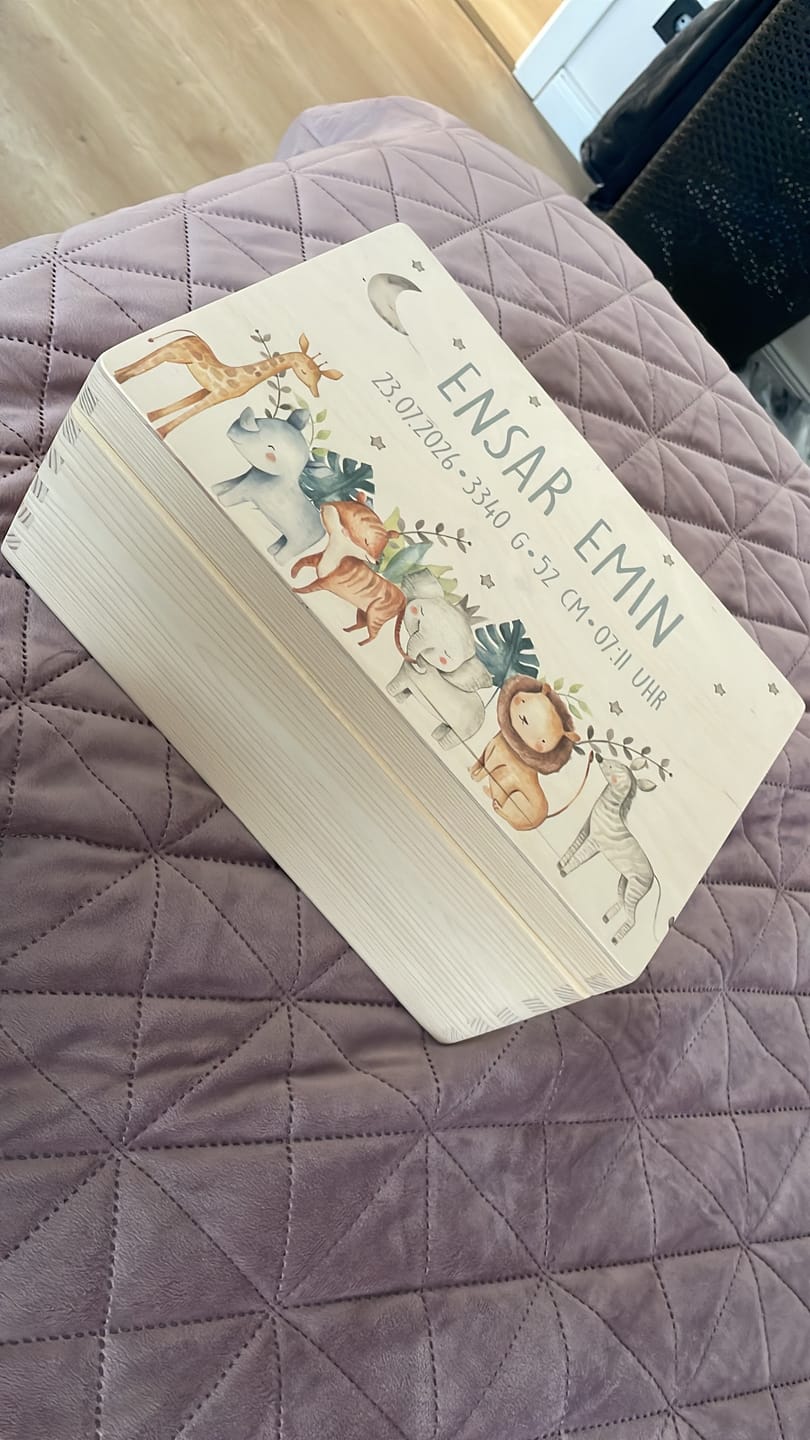 Customer photo review of Erinnerungsbox Baby - Jungle Tiere