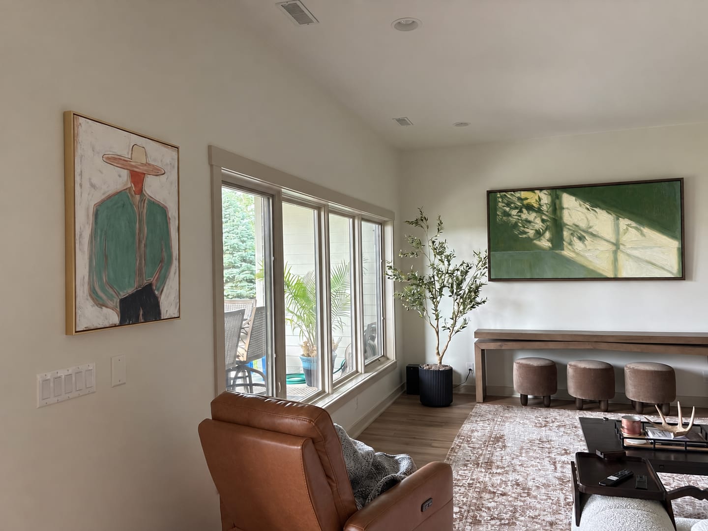 Customer photo review of Green Abstract Wall Art | Sunlit Window Shadows