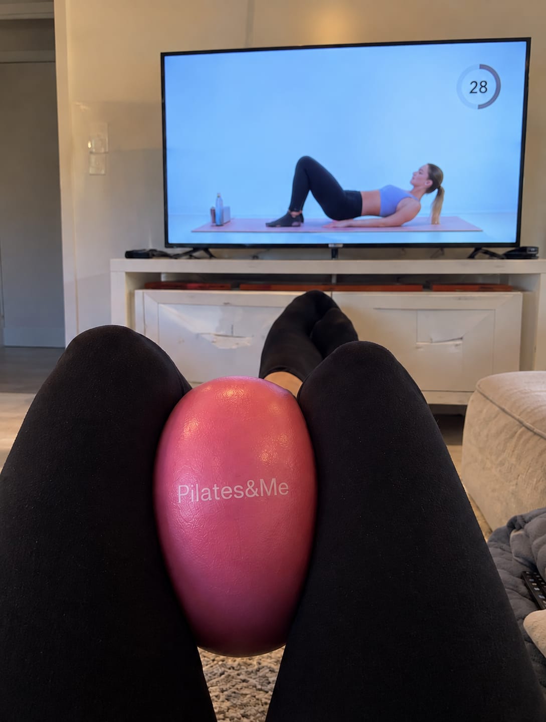 Customer photo review of Ballon de pilates Rose 25cm