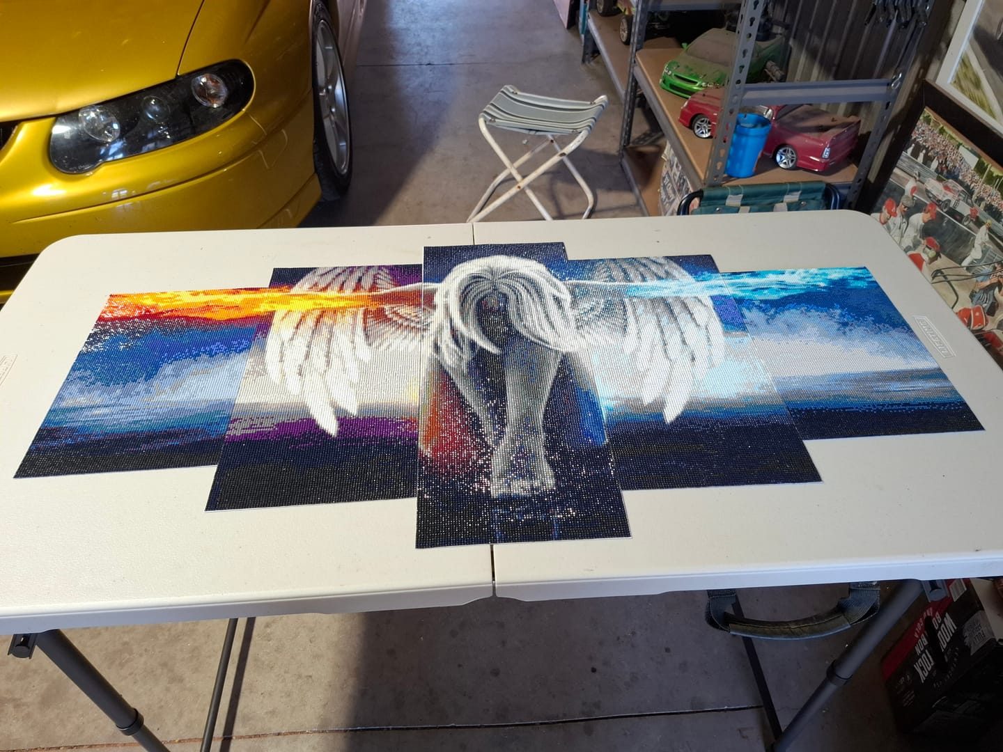 Customer photo review of Large Size 5pcs Angel Wings Multi Panel Full Drill - 5D Diy Diamond Painting Kits VM9702
