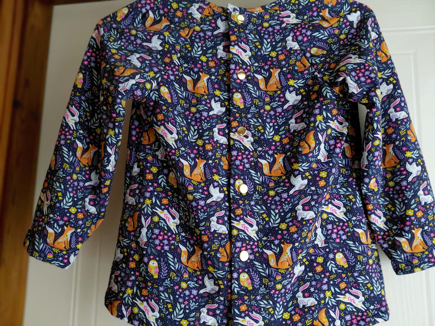 Customer photo review of Forest Animals on Deep Purple French Terry Fabric