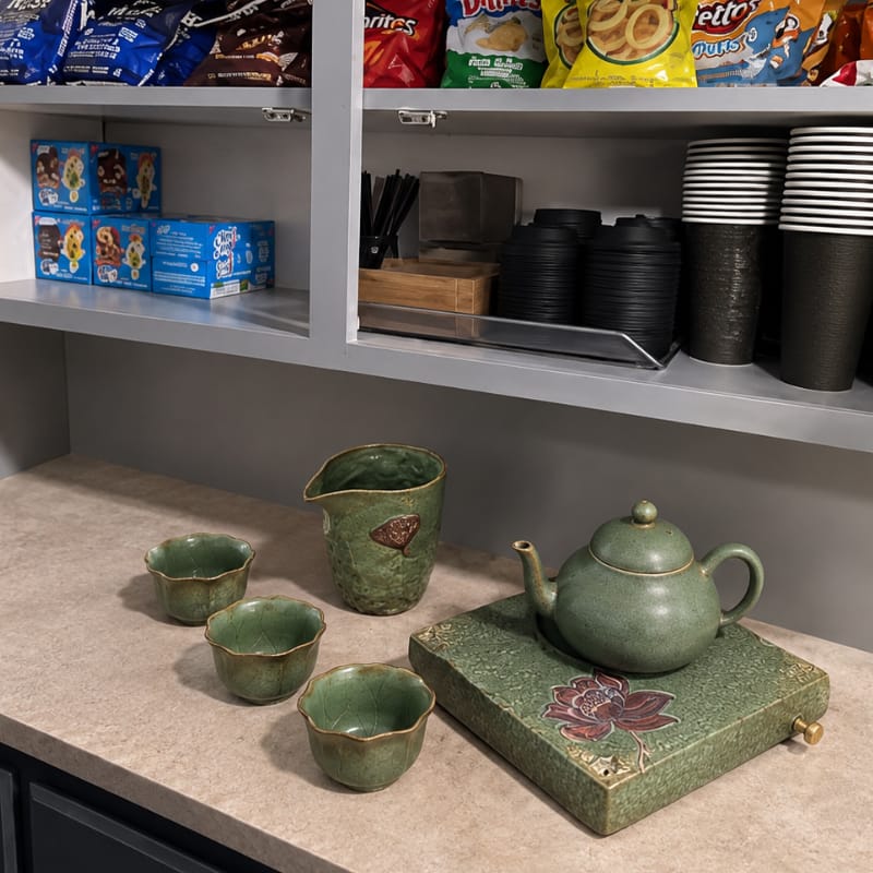 Customer photo review of Akihiro Side Grip Teapot & Candle Tea Warmer Set