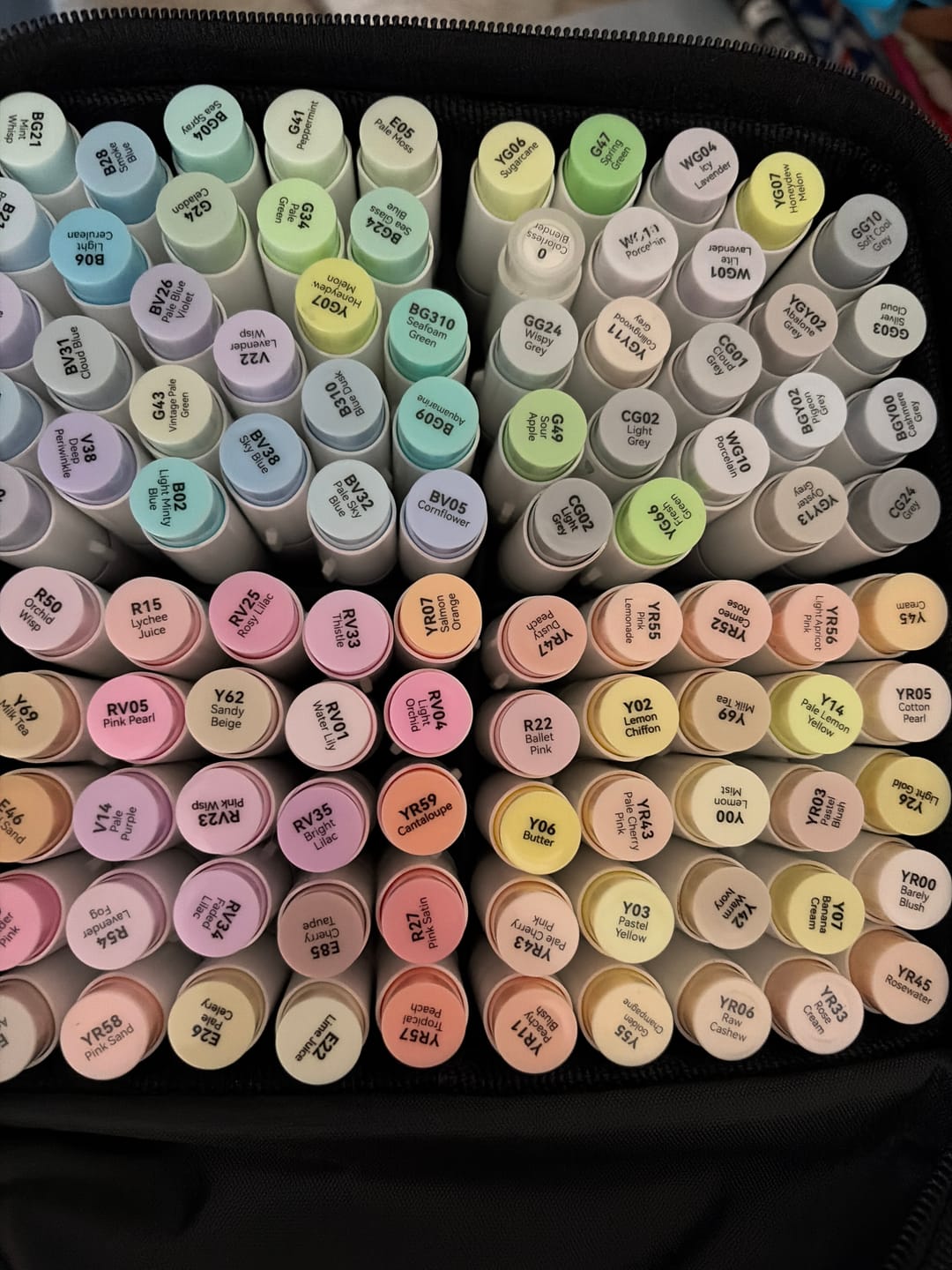 Customer photo review of Ohuhu Honolulu 96 Pastel Colors Alcohol Art Markers - Sweetness & Blossoming (New Color Codes)