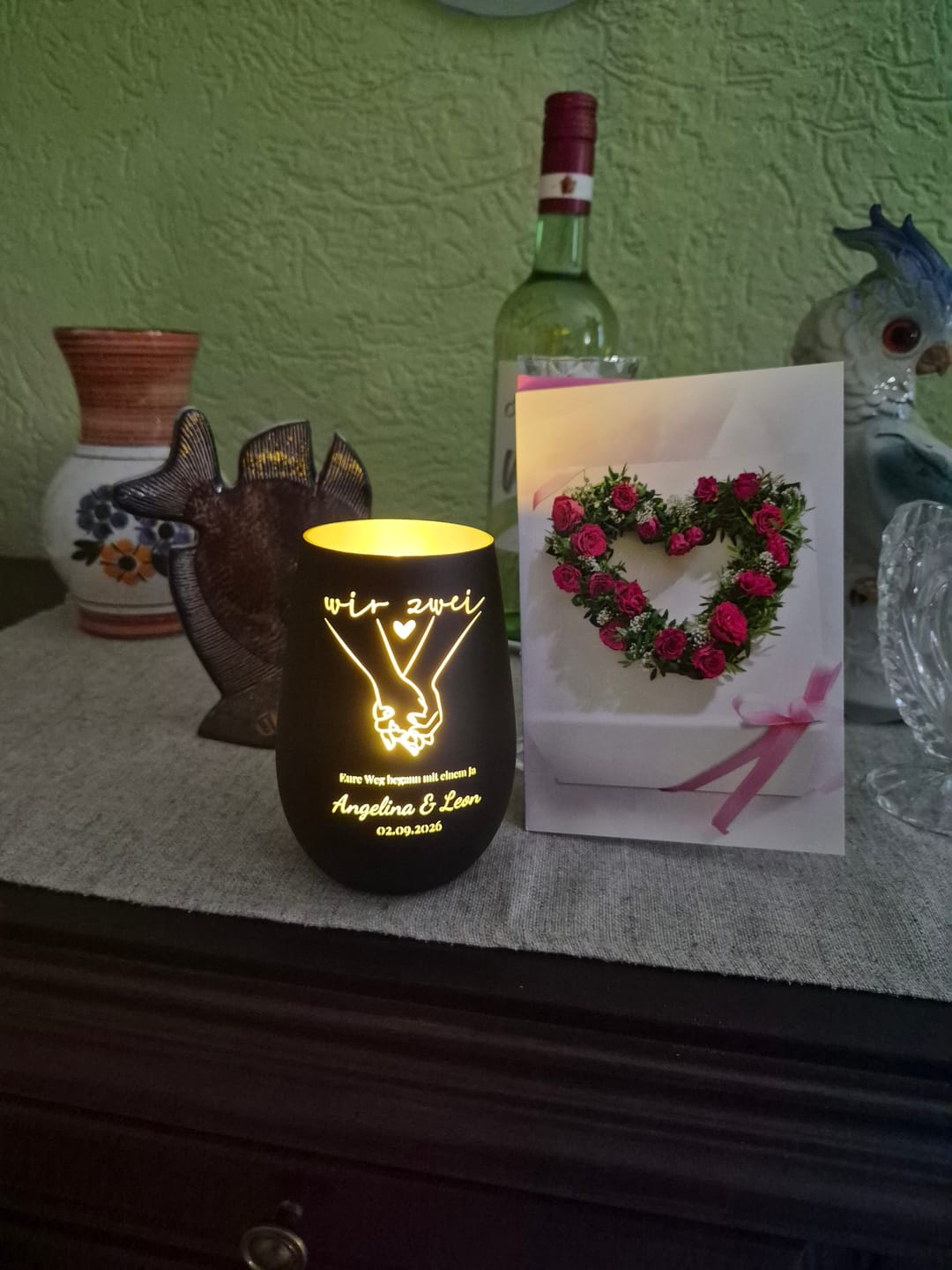 Customer photo review of Windlicht - Liebe Vol. 2 - personalisierbar