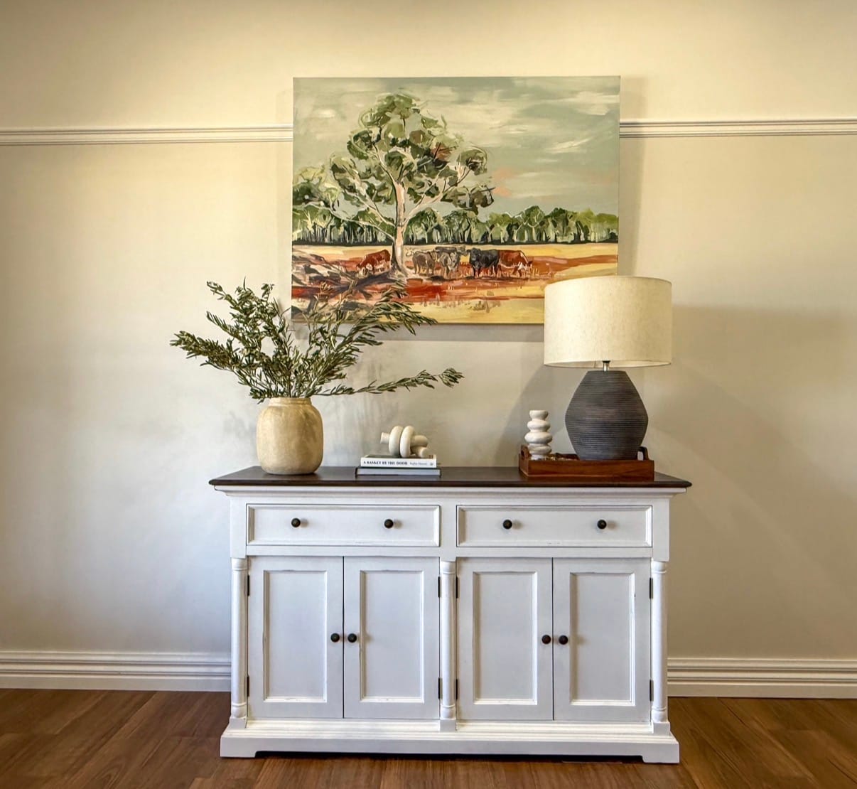 Customer photo review of Provence Accent Buffet - White With Dark Brown Top