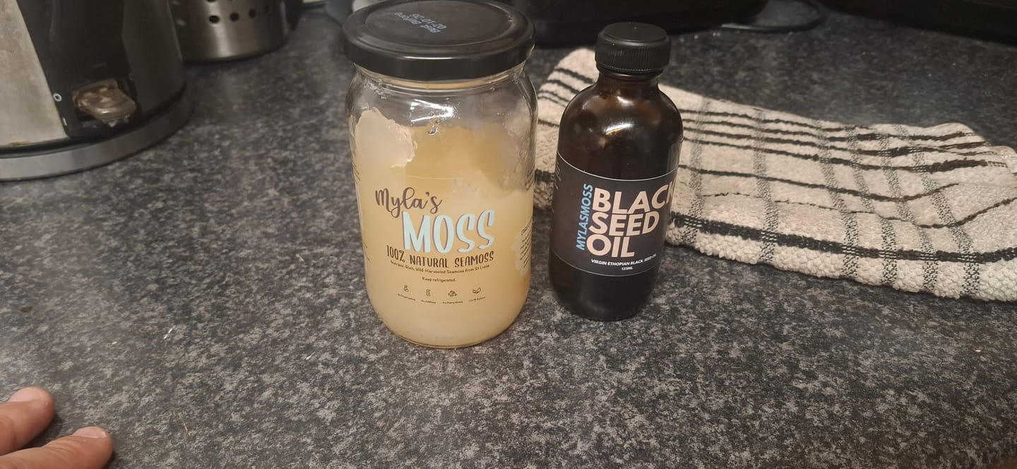 Customer photo review of Seamoss & Black Seed Oil Combo
