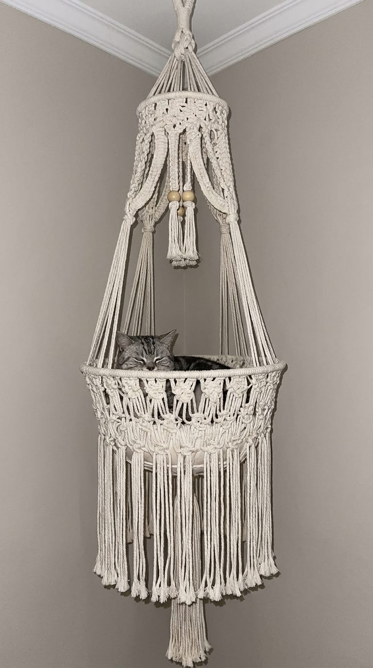Customer photo review of Cozyy™  Handwoven Cat Bed