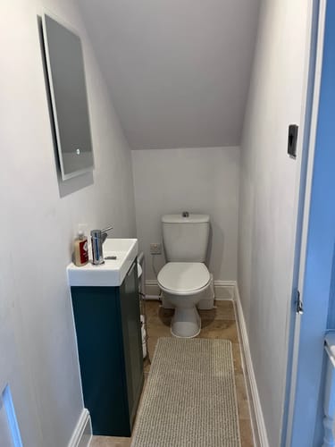 Customer photo review of Nuie Deco Compact 400 Cloakroom Floor standing Vanity Unit - Satin Green