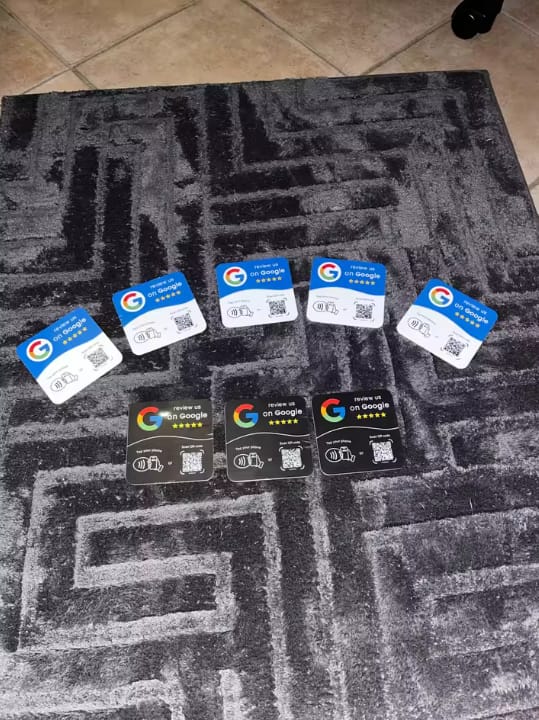 Customer photo review of Placa NFC para reseñas de Google