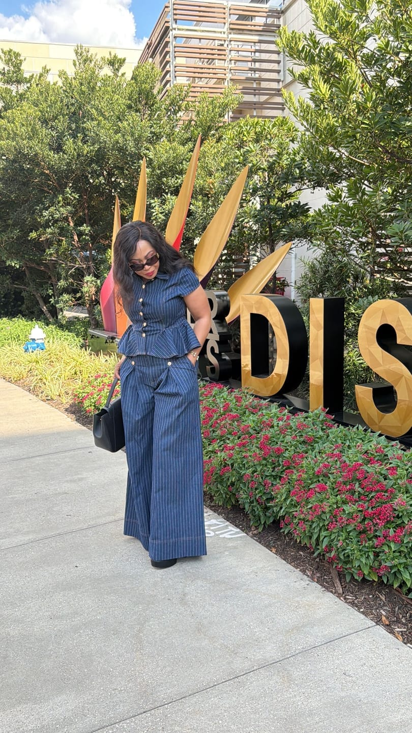 Customer photo review of Odelia Pinstripe Pants Set