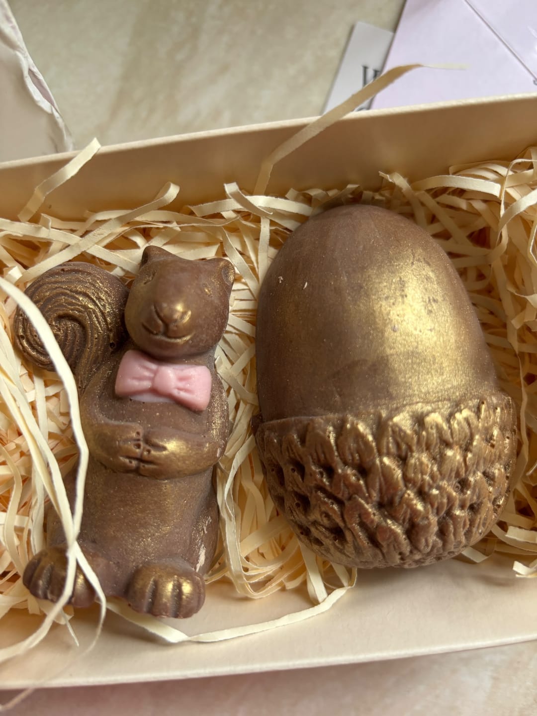 Customer photo review of Golden Chocolate Squirrel And Acorn